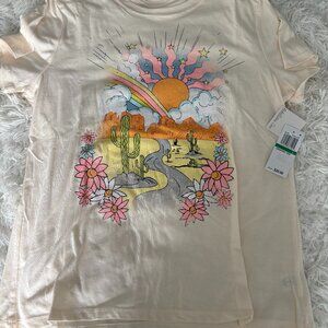 Rebellious One Girl's Cream Graphic Tee - Size L